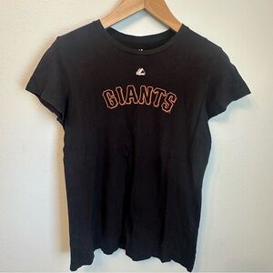 Majestic MLB San Francisco Giants Matt Cain #18 Black Team T-Shirt